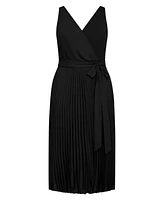 City Chic Plus Lilly Faux Wrap Pleat Dress