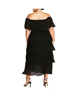 City Chic Plus Night Garden Dress