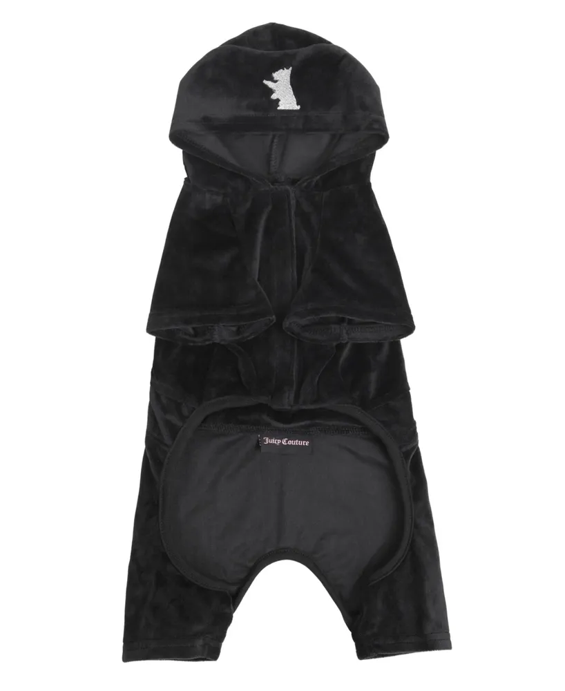 Juicy Couture Hooded Pet Bling Velour Tracksuit for Small Dogs and