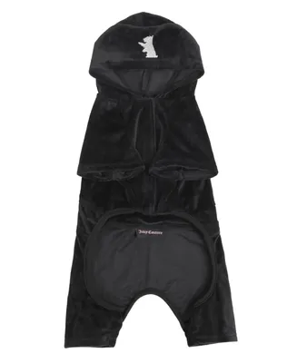 Juicy Couture Hooded Pet Juicy Bling Velour Tracksuit for Small Dogs and Cats, XSmall/Small
