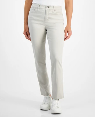 Style & Co Petite Colored High Rise Natural Straight-Leg Jeans, Created for Macy's