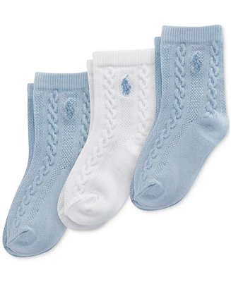Polo Ralph Lauren Baby Boys 3-Pk. Cable-Knit Socks