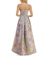 Taylor Women's Metallic Floral-Jacquard Gown