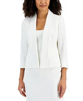 Kasper Women's Stretch Pique Shawl-Collar Open-Front Jacket