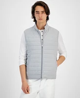 Alfani Men's Heathered Quilted Zip Stand-Collar Vest, Created for Macy's