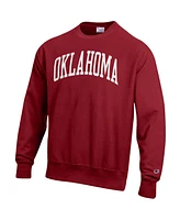 Men's Champion Crimson Oklahoma Sooners Arch Reverse Weave Pullover Sweatshirt