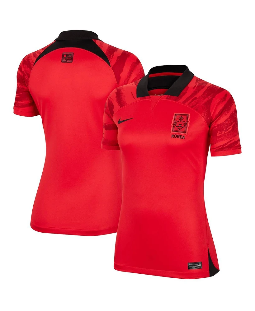 Women's Nike Red South Korea National Team 2022/23 Home Breathe Stadium Replica Blank Jersey