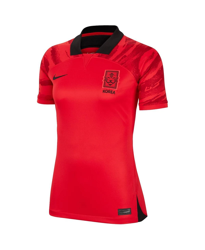 Women's Nike Red South Korea National Team 2022/23 Home Breathe Stadium Replica Blank Jersey