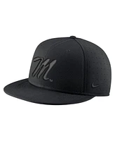 Men's Nike Ole Miss Rebels Triple Black Performance Fitted Hat