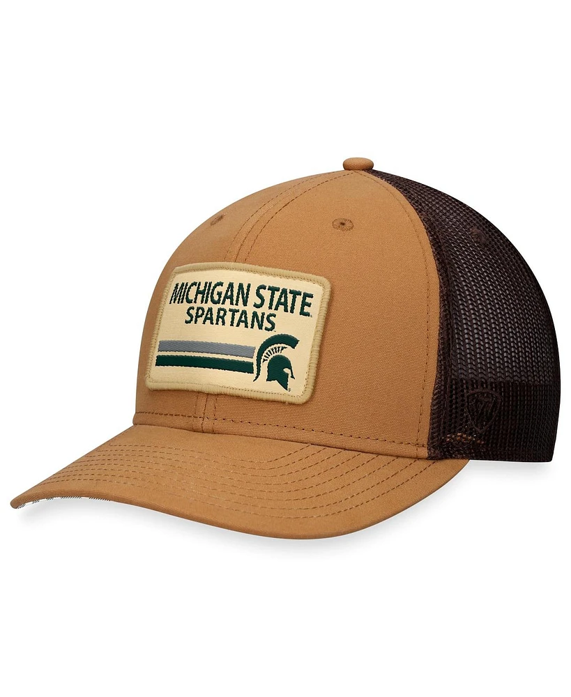 Men's Top of the World Khaki Michigan State Spartans Strive Trucker Adjustable Hat
