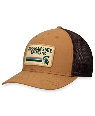 Men's Top of the World Khaki Michigan State Spartans Strive Trucker Adjustable Hat