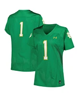 Women's Under Armour #1 Kelly Green Notre Dame Fighting Irish Replica Football Jersey