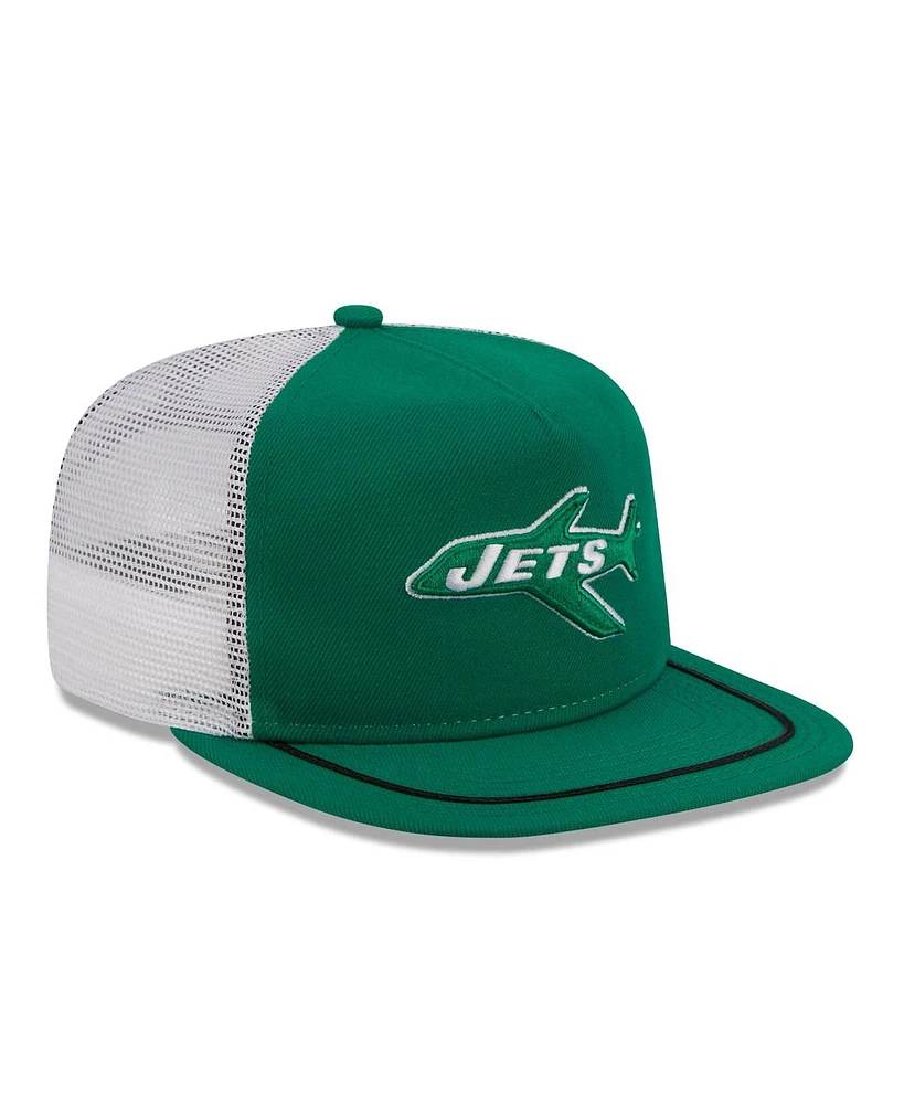 Men's New Era Kelly Green, White New York Jets Original Classic Golfer Adjustable Hat