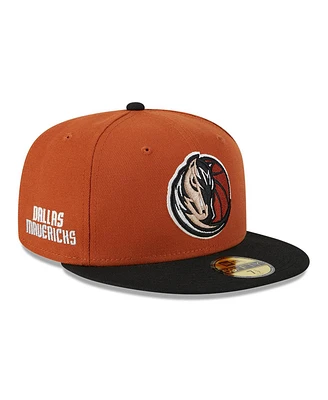 Men's New Era Rust, Black Dallas Mavericks Two-Tone 59FIFTY Fitted Hat