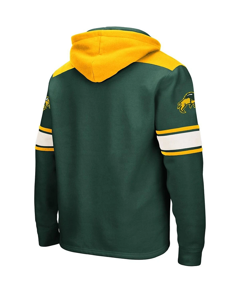 Men's Colosseum Green Ndsu Bison 2.0 Lace-Up Pullover Hoodie