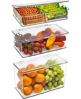 Sorbus Storage Bins For Pantry & Fridge With Hinged Lids (3 Piece Variety)