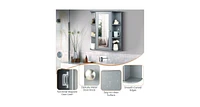 Bathroom Single Door Shelves Wall Mount Cabinet with Mirror