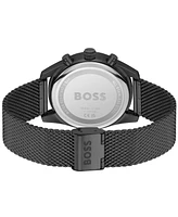 Hugo Boss Men's Skytraveller Quartz Fashion Chrono Ionic Plated Steel Watch 44mm