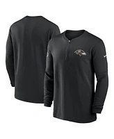 Men's Nike Black Baltimore Ravens 2023 Sideline Performance Long Sleeve Tri-Blend Quarter-Zip Top