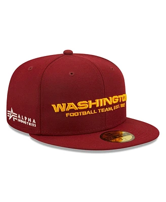 Men's New Era x Alpha Industries Burgundy Washington Commanders 59FIFTY Fitted Hat