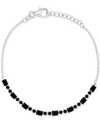 Black Spinel Link Bracelet (2-1/5 ct. t.w.) Sterling Silver (Also Lab-Grown Ruby/White Sapphire)