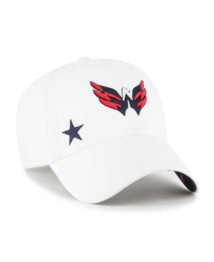 Women's '47 Brand White Washington Capitals Confetti Clean Up Adjustable Hat