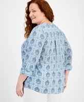 Jm Collection Plus Marrakesh Medallion Top, Created for Macy's