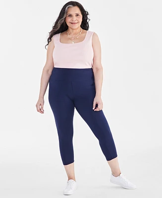 Style & Co Plus High-Rise Cropped Leggings, Created for Macy's