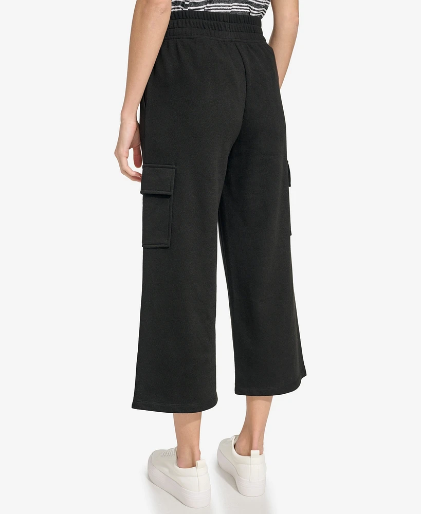 Andrew Marc Sport Women's French Terry Cropped Cargo Pants