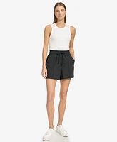 Andrew Marc Sport Women's Lightweight Stretch-Weave Drawstring Shorts