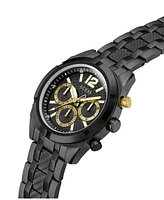 Men's Analog Black Steel Watch 44mm