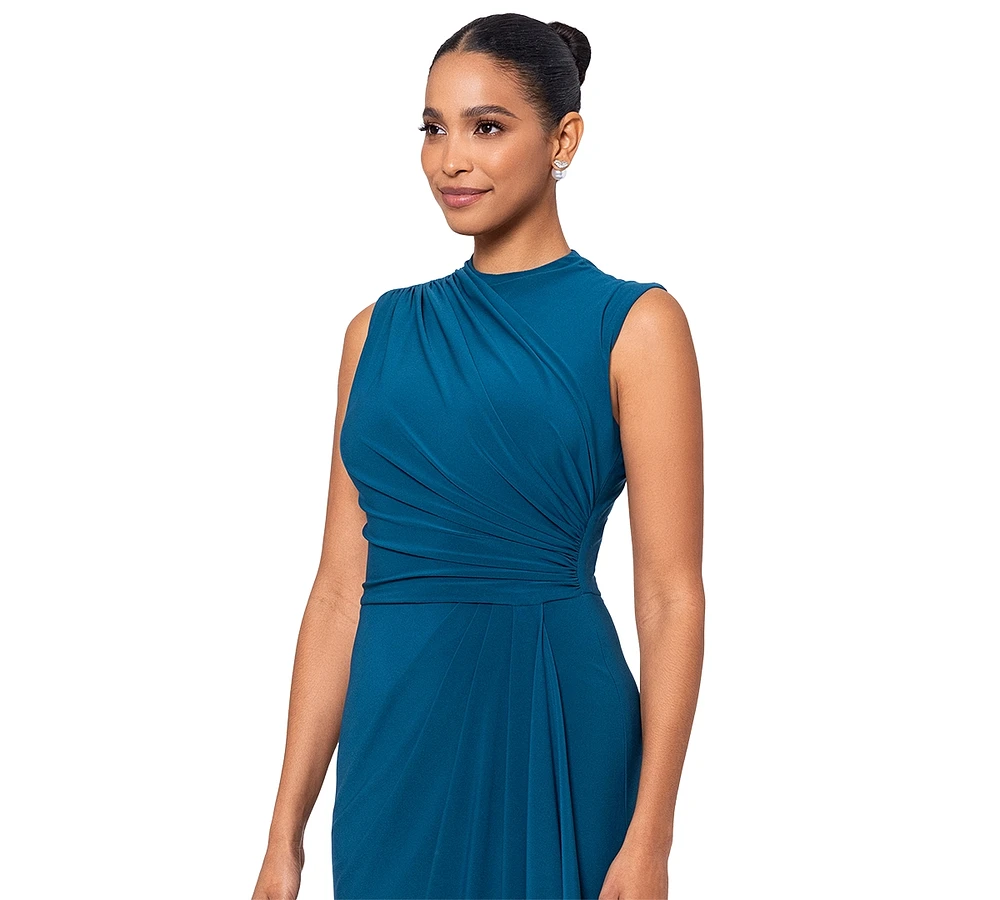 Betsy & Adam Women's Ruched Draped Gown