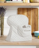 KitchenAid Fitted Tilt-Head Ticking Stripe Stand Mixer Cover with Storage Pocket Quilted, 14.37" x 18" 10"