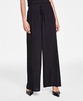 Bar Iii Women's Floral-Print Pull-On Wide-Leg Pants, Created for Macy's