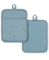 KitchenAid Ribbed Soft Silicone Pot Holder 2-Pack Set, 7" x 9"