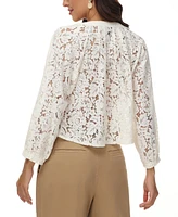 Frye Women's Cropped Lace Peasant Top