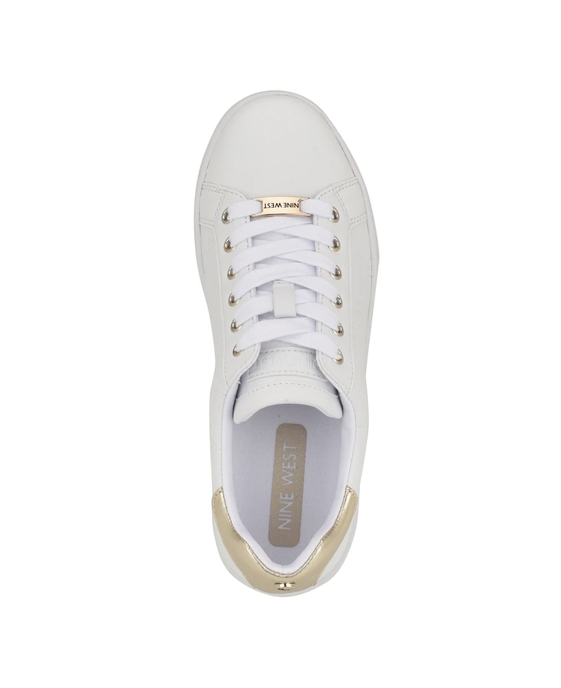 Nine West Women's Gatspy Round Toe Lace-Up Casual Sneakers