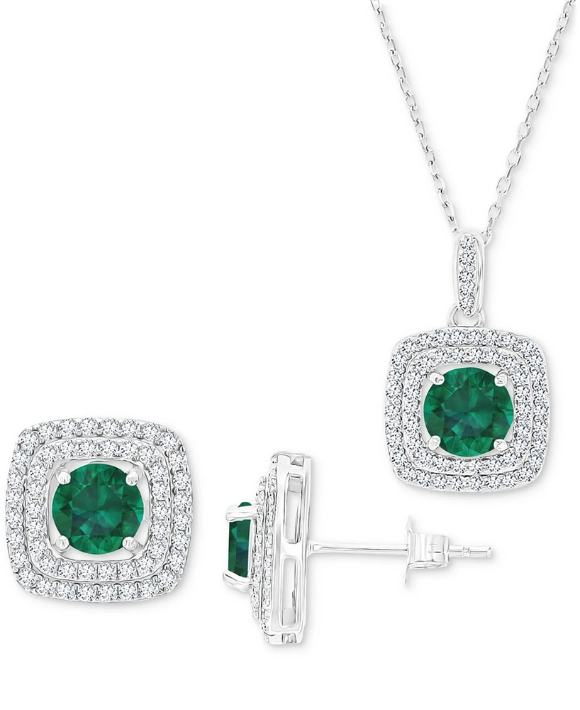 2-Pc. Set Lab-Grown Emerald (3 ct. t.w.) & Lab