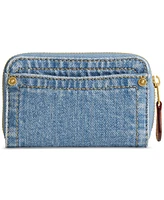 Coach Small Denim Zip-Around Wallet
