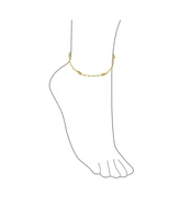 Bling Jewelry Boho Foot Lace Chain Anchor link Flat Marina Chain Anklet Ankle Bracelet For Women 18K Gold Plated Brass 9 Inch