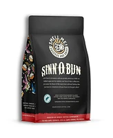 Bones Coffee Whole Bean Coffee | 12 oz Medium Roast Arabica Low Acid Flavored Coffee | Cinnamon Roll Flavor Company