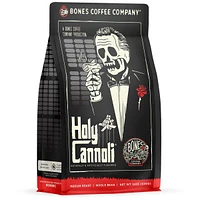 Bones Coffee Company Holy Cannoli Flavored Ground Coffee Beans Cannoli Flavor | 12 oz Medium Roast Arabica Low Acid Coffee | Gourmet Coffee (Ground)