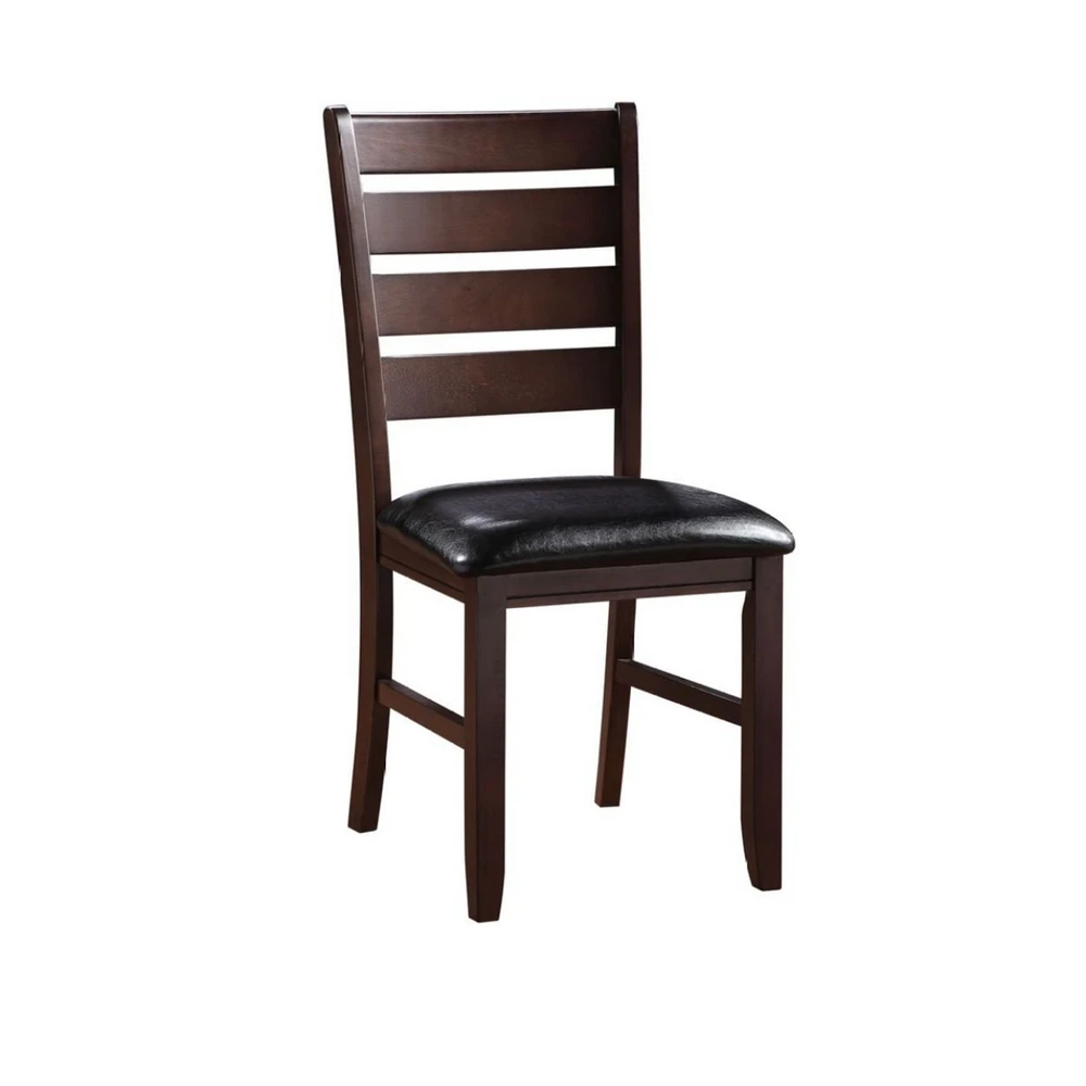 Streamdale Furniture Urbana Side Chair (Set of 2) In Black Pu & Cherry