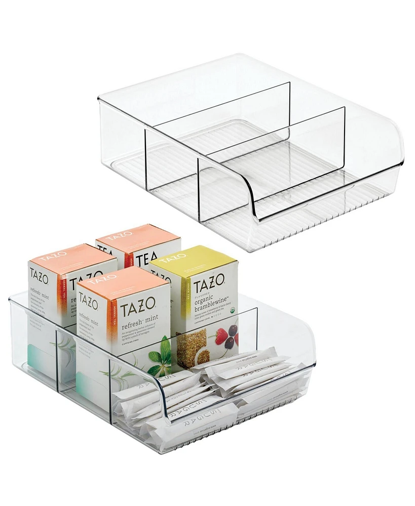 mDesign Plastic Food Storage Bin Organizer for Kitchen Cabinet, 2 Pack - Clear