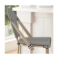 Mael Set Of Two Stacking Bistro Style Bar Stools With Textilene Backs And Seats Metal Frames For Indoor/Outdoor Use