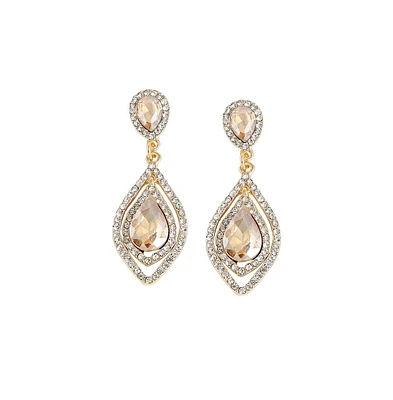 Sohi Women's Gold Dazzling Drop Earrings