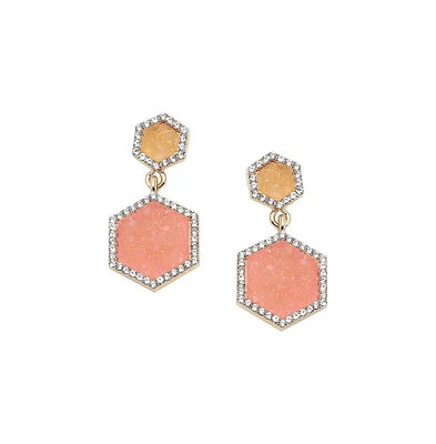 Sohi Women's Hexagon Drop Earrings