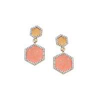 Sohi Women's Hexagon Drop Earrings