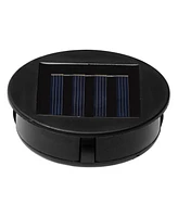Glitzhome 14.25" H Metal Cutout Leaves Pattern Solar Powered Led Outdoor Lantern with Stand
