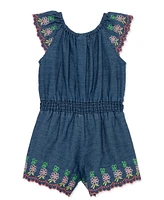 Little Me Baby Girls Chambray Woven Romper